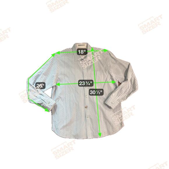 TOMMY BAHAMA Island Modern Fit Long Sleeve Blue Striped Button-Up Shirt Men's XL - Picture 9 of 9